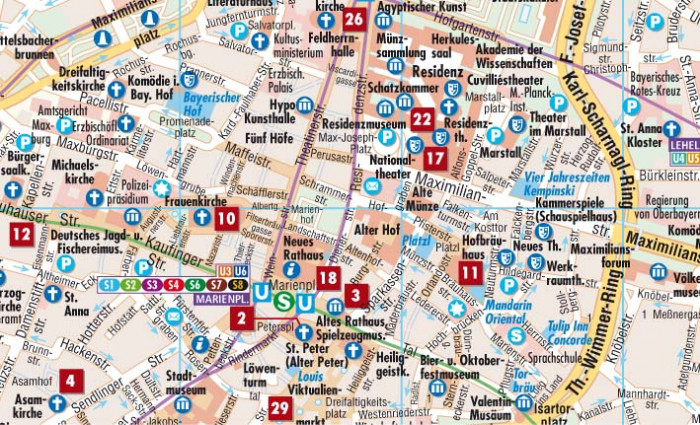 detail Mnichov (Munich) 1:11-22t mapa Borch