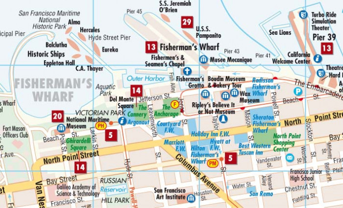 detail San Francisco 1:13t mapa Borch