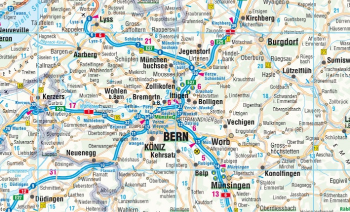 detail Švýcarsko (Switzerland) 1:400t mapa Borch
