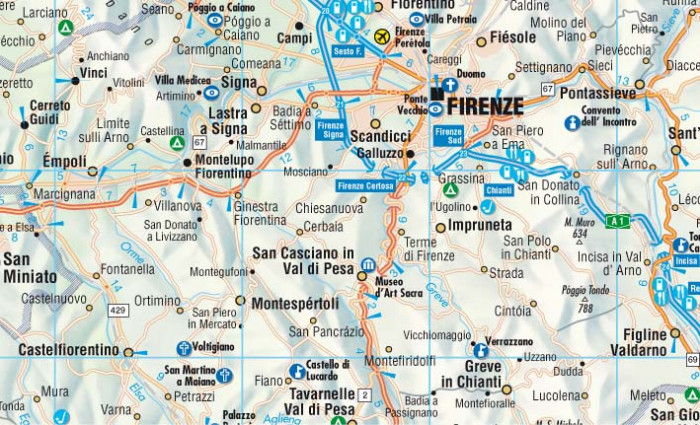 detail Toskánsko (Toscana) 1:400t mapa Borch