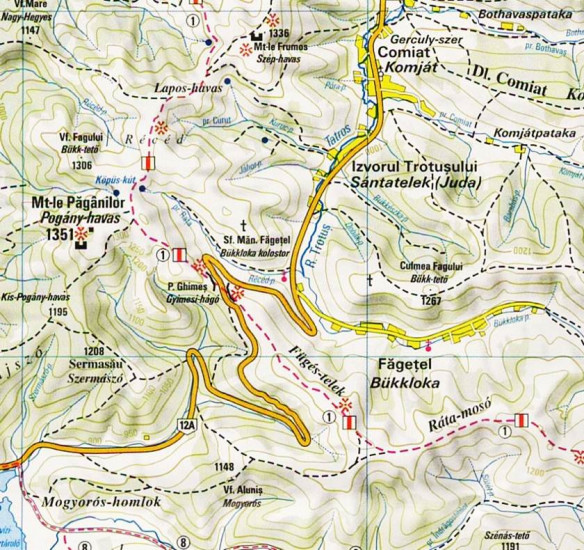 detail Munti Ciucului 1:60t turistická mapa DIMAP