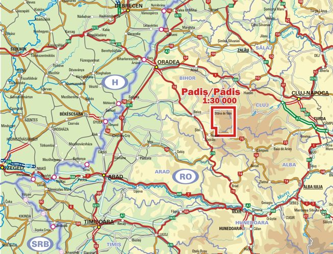 detail Padis 1:30t turistická mapa DIMAP