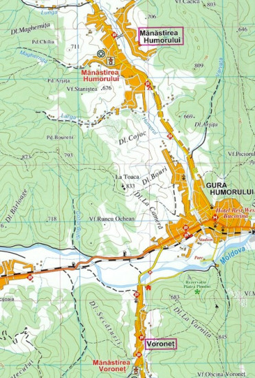 detail Munti Rarau-Giumalau, Bucovina 1:70t turistická mapa DIMAP