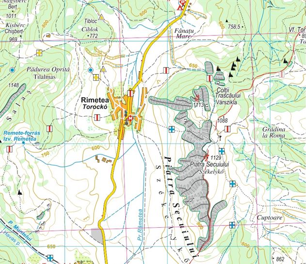 detail Trascau Sever, Turzi 1:50t turistická mapa DIMAP