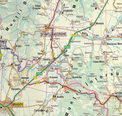 Rumunsko atlas 1:300.000 vyd. Cartographia Budapest