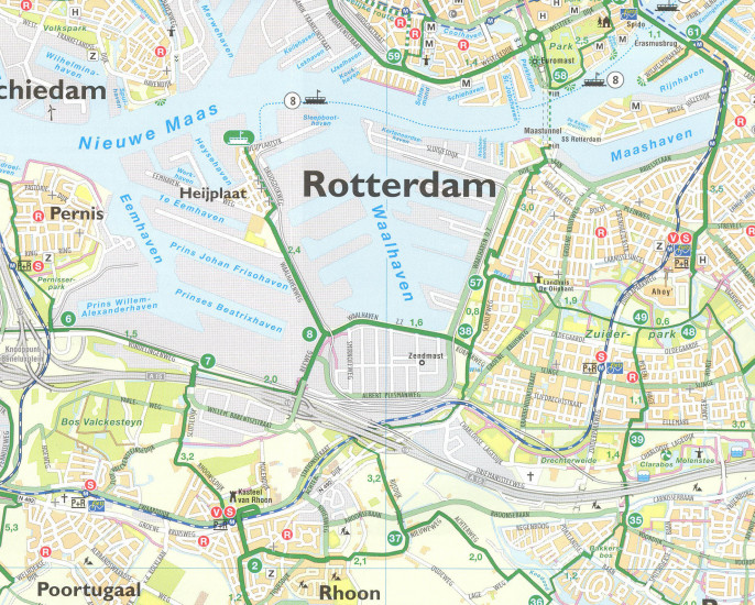 detail Rotterdam a okolí cyklomapa CITOPLAN