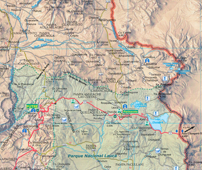 detail Chile #1, Lauca y Surire 1:400.000 cestovní mapa COMPASS