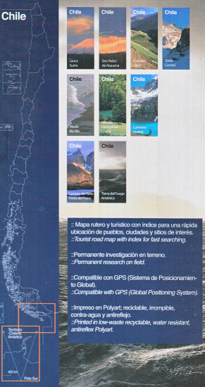 detail Chile #9, Tierra del Fuego, Antártica 1:400.000 cestovní mapa COMPASS