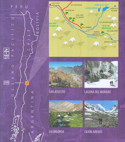 detail Chile - Cajón del Maipo 1:50t/100t turistická mapa COMPASS