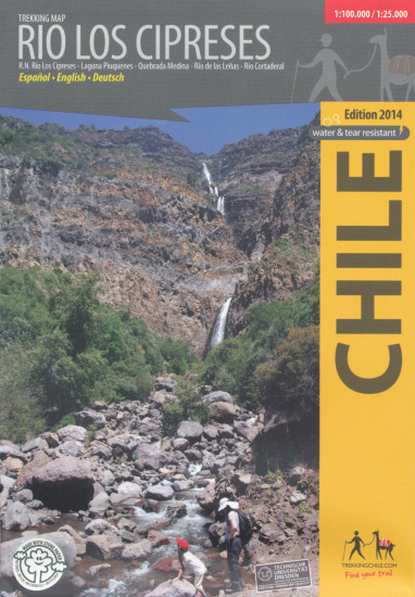 detail Chile - Río Los Cipreses 1:25.000 / 1:100.000 turistická mapa COMPASS