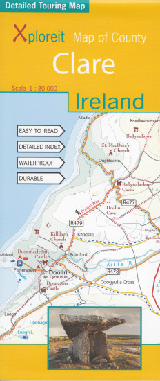detail Clare county 1:80.000 mapa (Irsko)