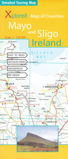 detail Mayo & Sligo county 1:100.000 mapa (Irsko)