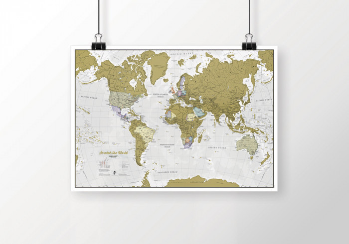 detail Stírací mapa světa 84x60 cm Maps International