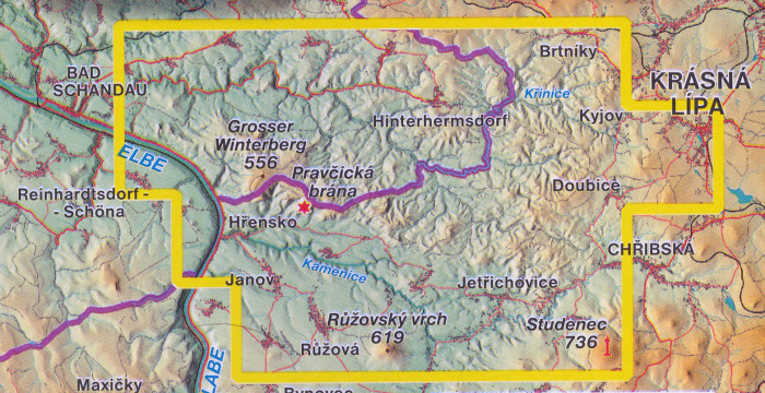 detail NP České Śvýcarsko 1:20t mapa EK