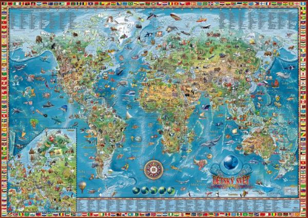detail Dětský svět nástěnná mapa 140x100 EXCART