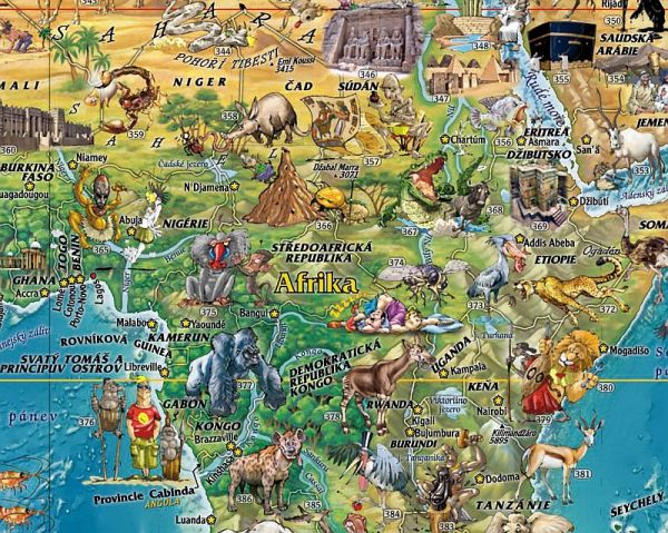 detail Dětský svět nástěnná mapa 140x100 EXCART