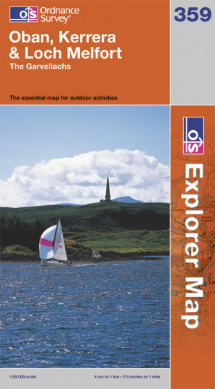 detail Oban / Kerrera / Loch Melfort 1:25.000 turistická mapa OS #359