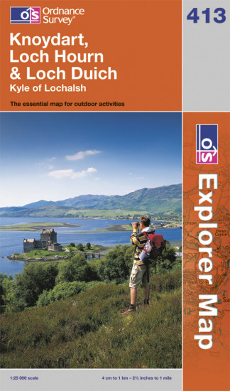 detail Knoydart / Loch Hourn / Loch Duich 1:25.000 turistická mapa OS #413