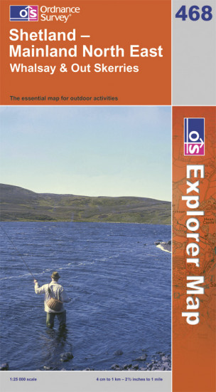 detail Shetland / Mainland North East 1:25.000 turistická mapa OS #468