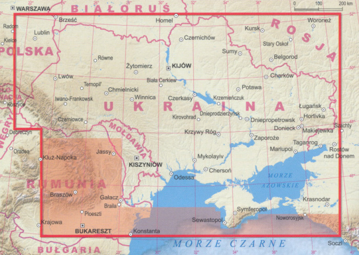 detail Ukrajina mapa 1:1m ExpressMap