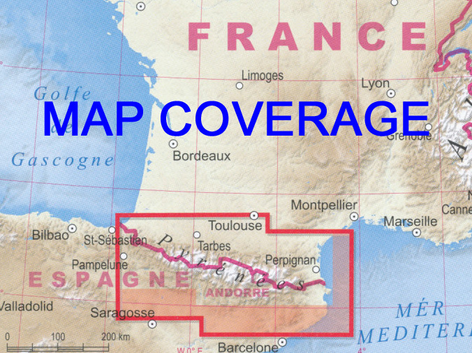 detail Pyreneje 1:300t mapa ExpressMap