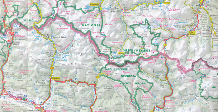 detail Pyreneje 1:300t mapa ExpressMap