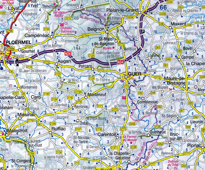 detail Bretaň (Bretagne) 1:300t mapa ExpressMap