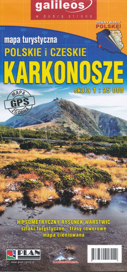 detail Krkonoše (Karkonosze, Krkonose) 1:25 000 turistická mapa PLAN