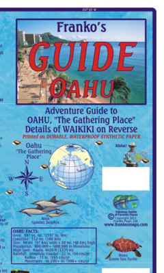 Oahu 1:176t Guide mapa + Waikiki plan FRANKO´s