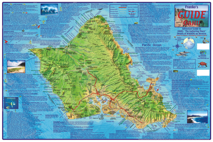 detail Oahu 1:176t Guide mapa + Waikiki plan FRANKO´s