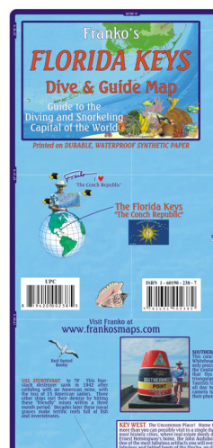 Florida Keys 1:340t guide & dive mapa + Key West FRANKO´S