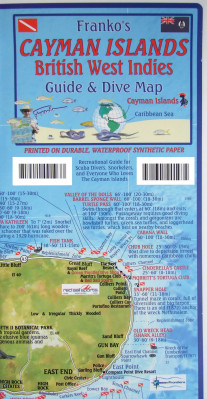 Kajmanské ostrovy (Cayman Islands) 1:28t/ 1:90t guide & dive mapa FRANKO´S