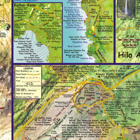 detail Hawaii Big Island 1:420t Guide mapa FRANKO´s