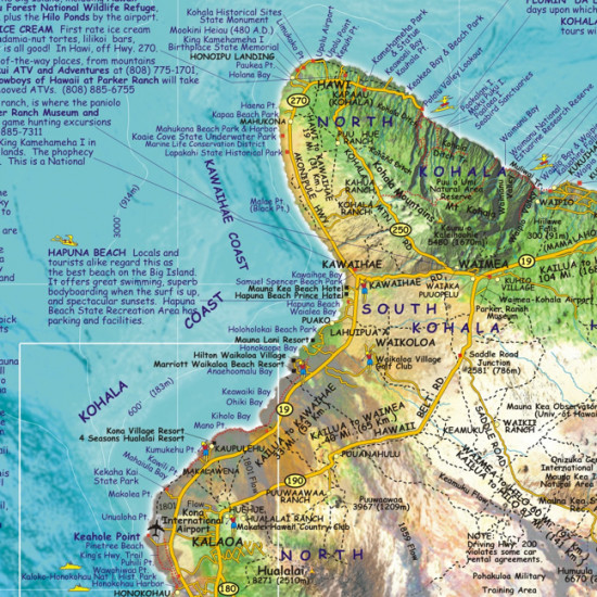 detail Hawaii Big Island 1:420t Guide mapa FRANKO´s