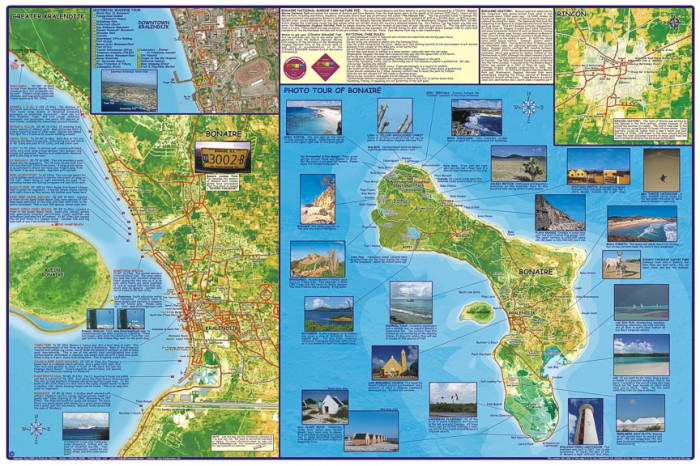 detail Bonaire 1:85t guide & dive mapa FRANKO´S