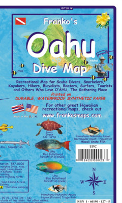 Oahu 1:154t Dive mapa + Waikiki plan FRANKO´S