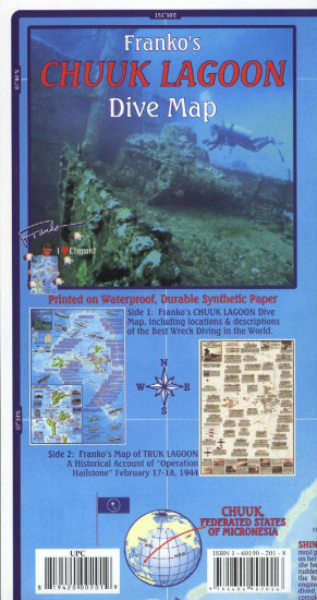 detail Mikronésie: Truk (Chuuk) Lagoon dive map FRANKO´S