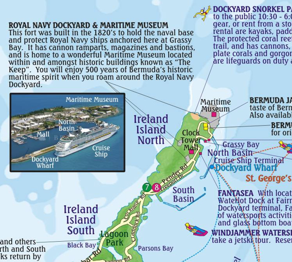 detail Bermuda 1:38t guide & dive mapa FRANKO´S
