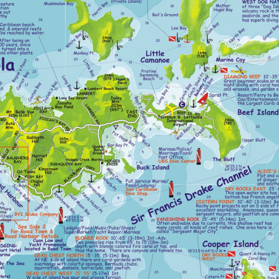 detail British Virgin Islands 1:75t / 1:110t mapa FRANKO´S