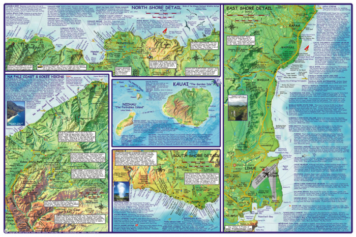 detail Kauai 1:160t Guide mapa FRANKO´S