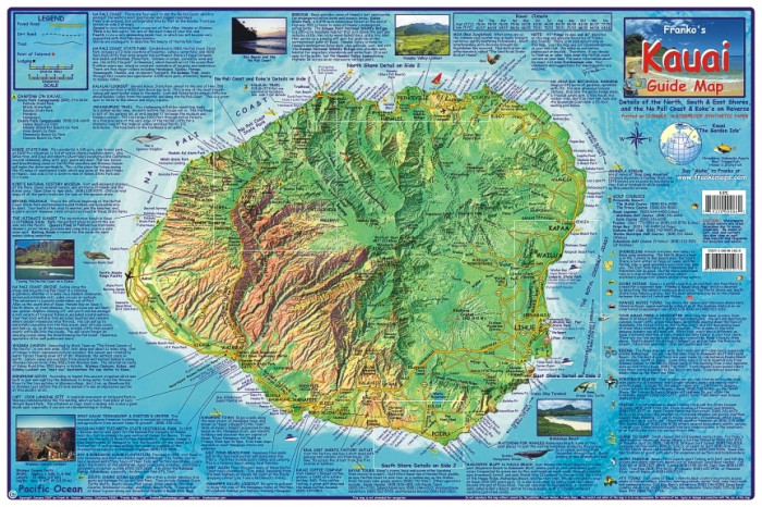 detail Kauai 1:160t Guide mapa FRANKO´S