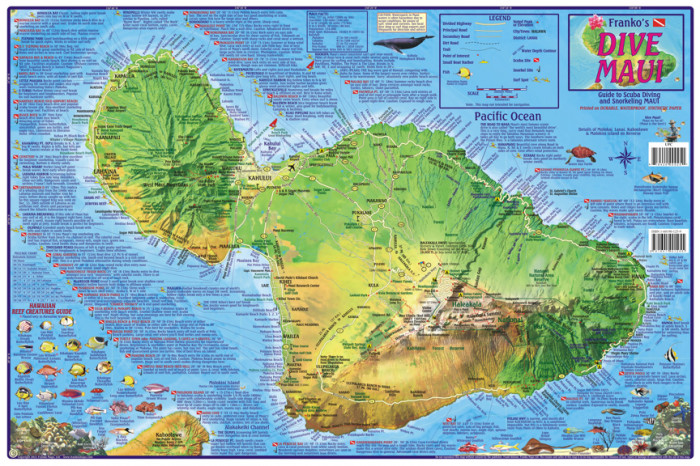 detail Maui 1:175t Dive mapa FRANKO´S