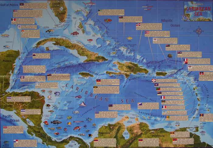 detail Caribbean Sea 1:5m mapa FRANKO´S