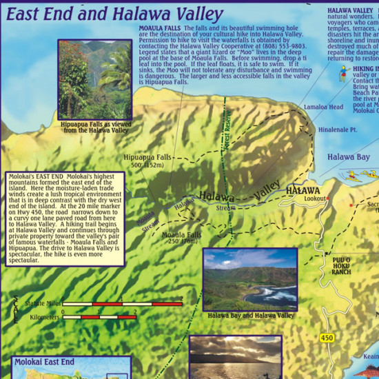 detail Molokai 1:118t Guide mapa FRANKO´S