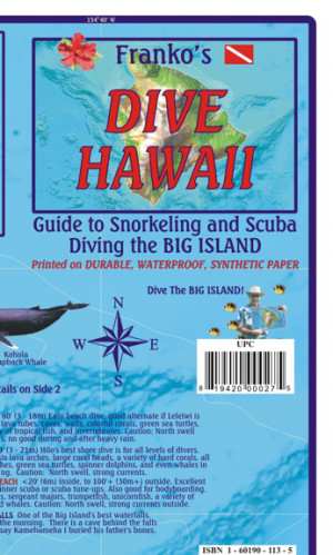 Hawaii Big Island 1:420t Dive mapa FRANKO´S