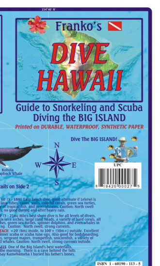 detail Hawaii Big Island 1:420t Dive mapa FRANKO´S