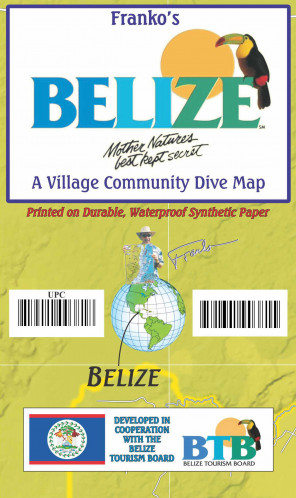 Belize 1:432t guide & dive mapa FRANKO´S