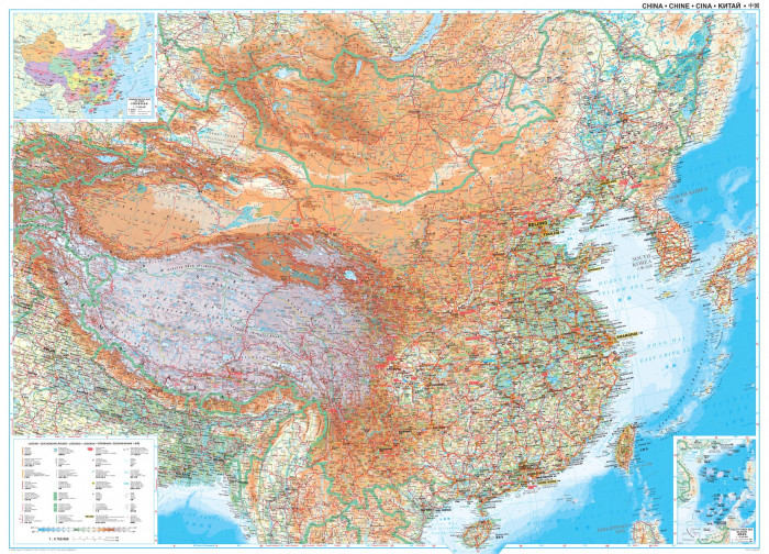detail Čína (China) 122x88 cm nást. mapa GIZI