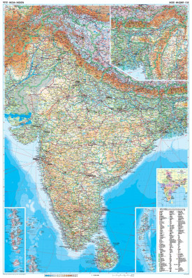 Indie (India) 125x86 cm náts. mapa GIZI