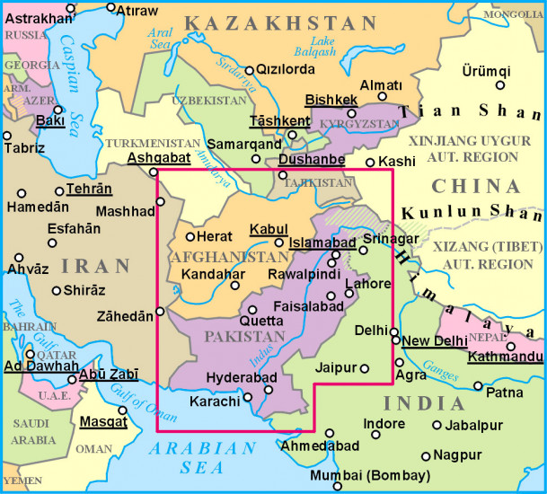 detail Afghanistan 1:3m mapa GIZI